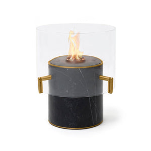 Ecosmart Fire Pillar 3L Bioethanol Indoor Fire Pit Black Marble wuth Black Burner