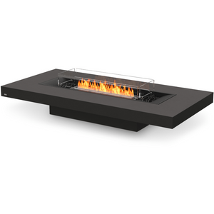 EcoSmart Fire Bioethanol Fires Graphite / Stainless Steel / With Fire Screen EcoSmart Fire Gin 90 Low Bioethanol Fire Table