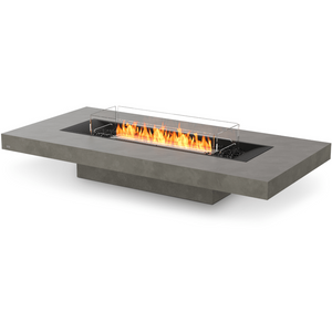 EcoSmart Fire Bioethanol Fires Natural / Stainless Steel / With Fire Screen EcoSmart Fire Gin 90 Low Bioethanol Fire Table