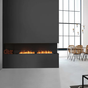 right hand side open bio ethanol fireplace