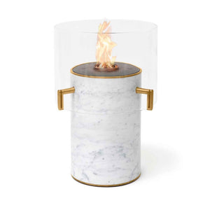 Ecosmart Fire Pillar 3T Indoor Bioethanol Fire Pit Mable White with Black Burner